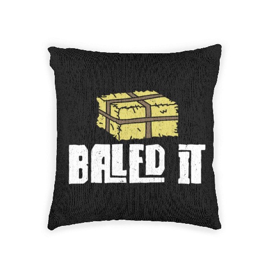 Farming Farmer Hay Bale Pun Woven Pillows