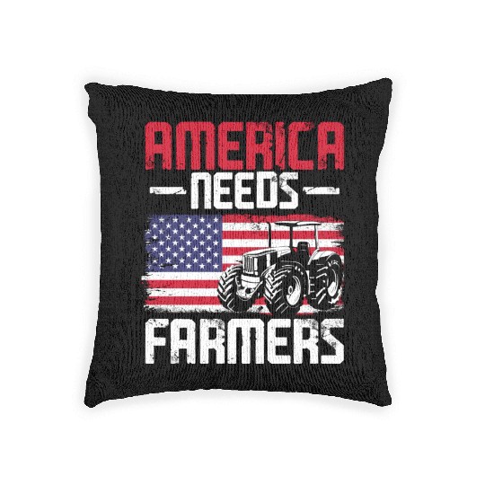 Farming Farmer Vintage Tractor Us Woven Pillows
