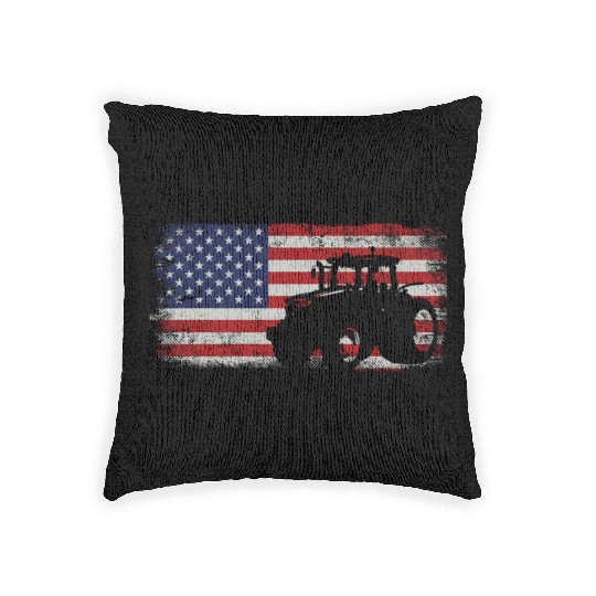 Farming Farmer American Flag Us Woven Pillows