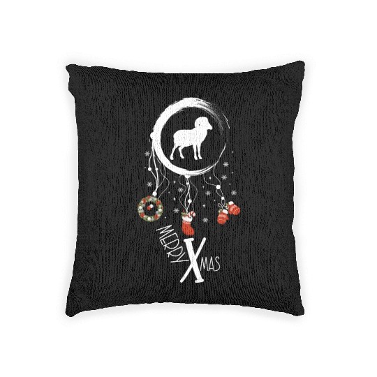 Winter dreamcatcher Christmas Capricorn Woven Pillows