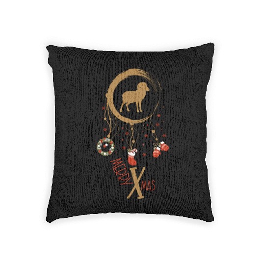 Winter dreamcatcher Christmas Capricorn Woven Pillows
