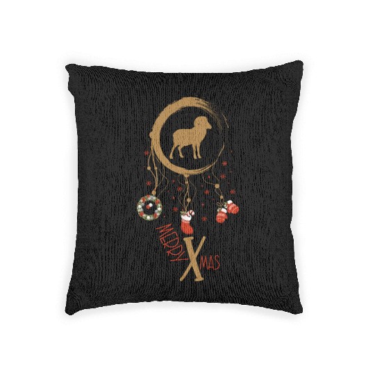 Winter dreamcatcher Christmas Capricorn Woven Pillows