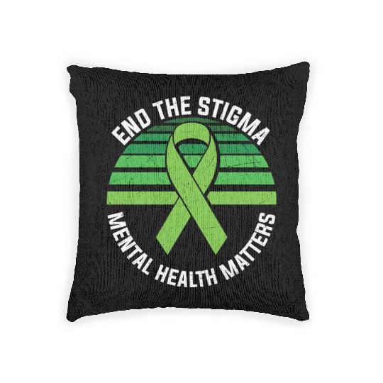 End The Stigma Mental Health Matters Woven Pillows