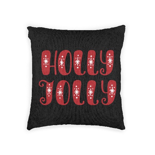 Holly Jolly in christmas Woven Pillows