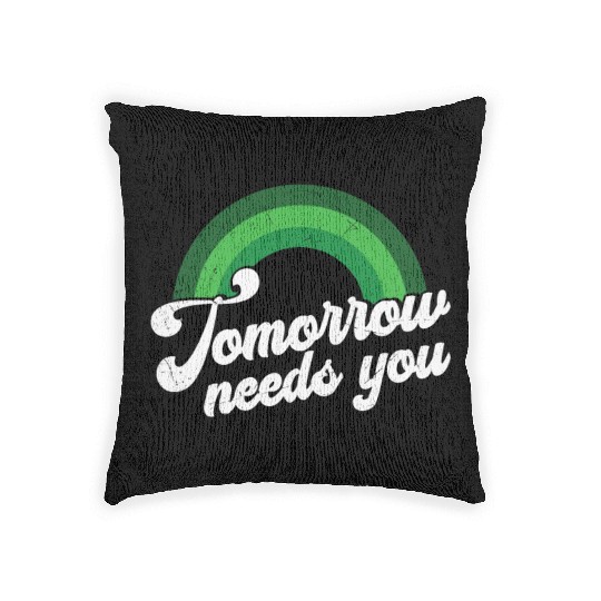 Rainbow Mental Health Tomorrow Needs You Woven Pillows