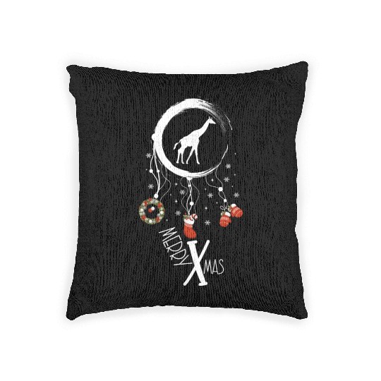 Winter dreamcatcher Christmas Giraffe Woven Pillows