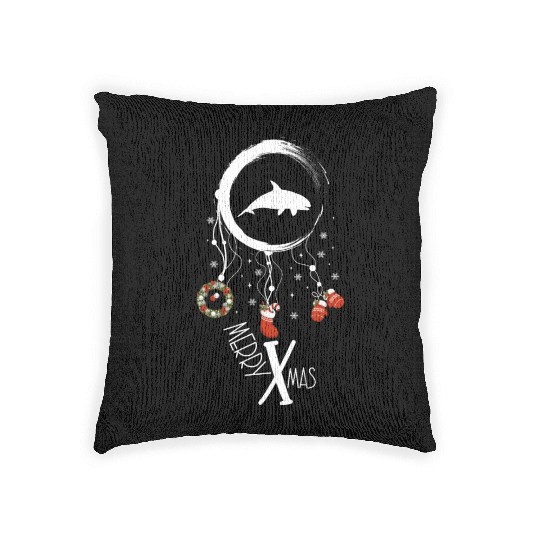 Winter dreamcatcher Christmas Orca Woven Pillows