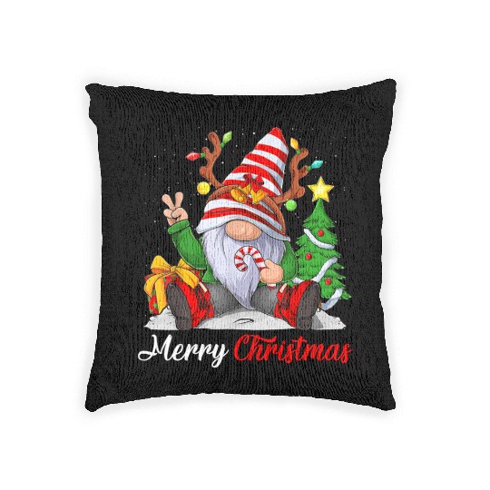 Merry Christmas Gnomes Family Christmas Woven Pillows