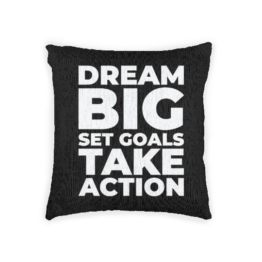 Goal Life Quotes Positive Message Motivational Woven Pillows