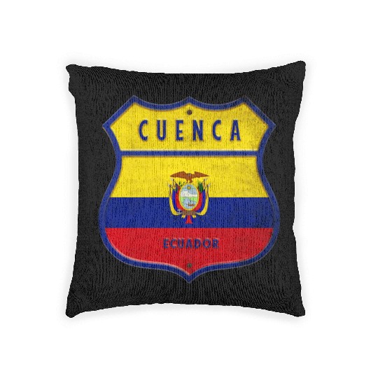 Cuenca Ecuador coat of arms flag design Woven Pillows