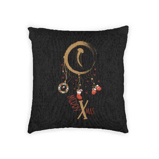 Winter dreamcatcher Christmas Jellyfish Woven Pillows