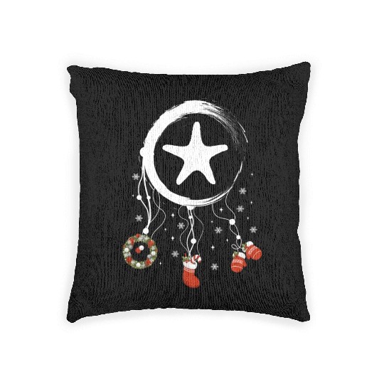 Winter dreamcatcher Christmas Starfish Woven Pillows