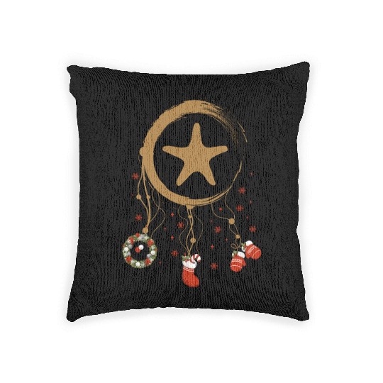 Winter dreamcatcher Christmas Starfish Woven Pillows