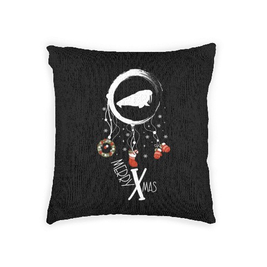 Winter dreamcatcher Christmas Walrus Woven Pillows