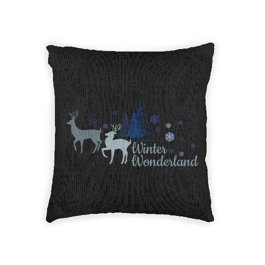 Let's meet in winter wonderland Woven Pillows