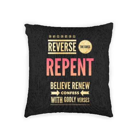 gold red reverse Woven Pillows