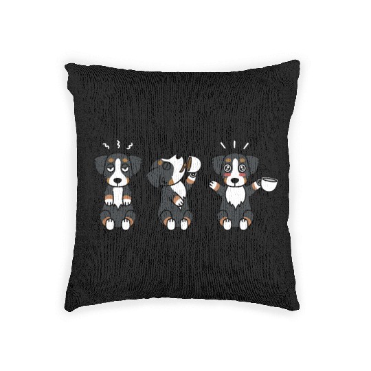 Bernese Mountain Dog Coffee Lover Woven Pillows