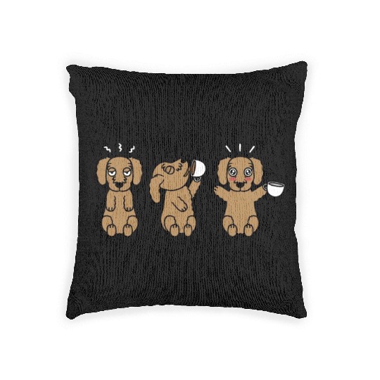 Goldendoodle Coffee Lover Woven Pillows
