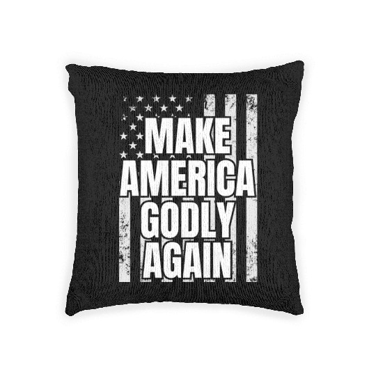 Make America Godly Again Patriotic Christians Woven Pillows