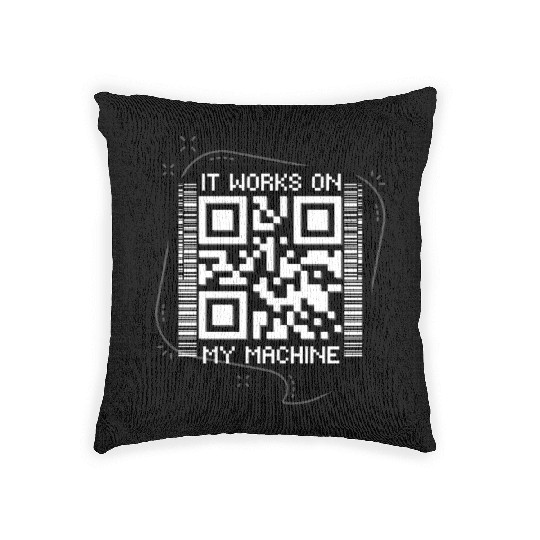 Works On My Machine, Best Software Developer QR Woven Pillows