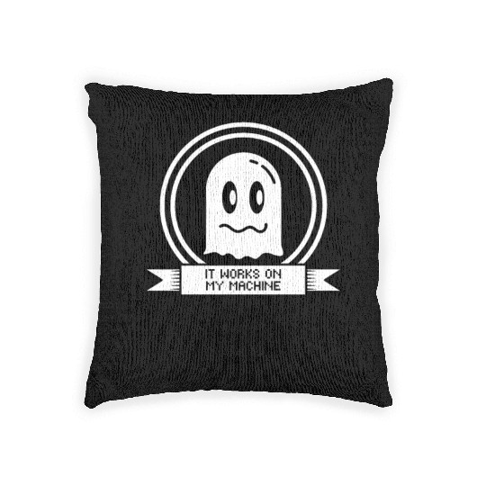 Works On My Machine, Best Software Developer Meme Woven Pillows