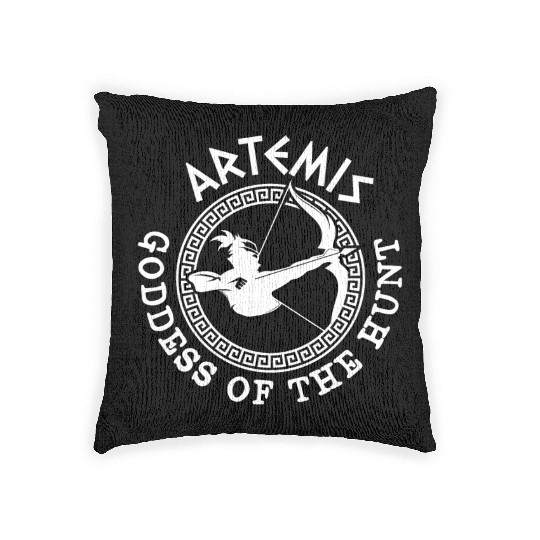 Artemis God, Greek God Woven Pillows