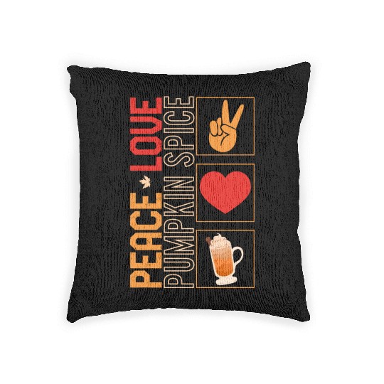Thanksgiving Woven Pillows, Peace Love Pumpkin Spice Woven Pillows,