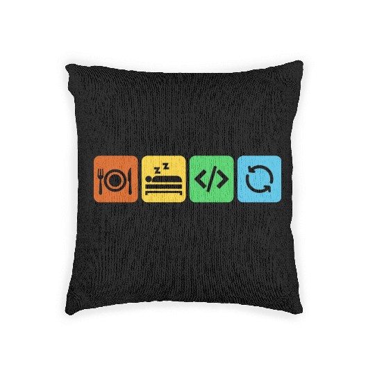 Eat, Sleep, Code, Repeat | Software Engineer Woven Pillows