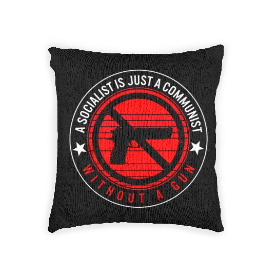 Socialist Is Just A Communist Gun Woven Pillows,