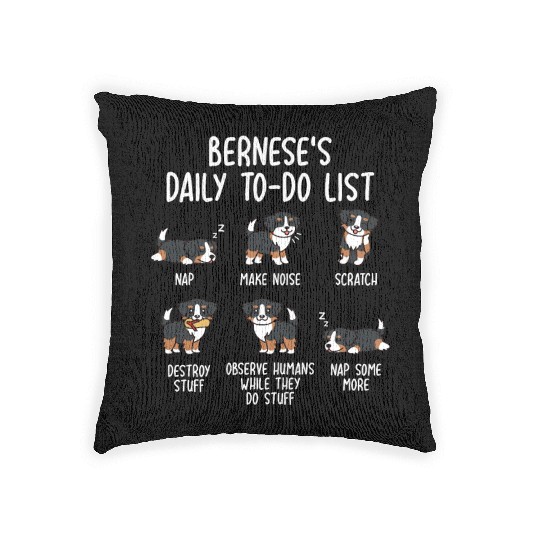 Bernese Mountain Dog Daily To Do List Woven Pillows