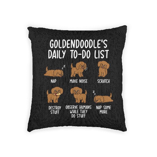 Goldendoodle Daily To Do List Woven Pillows