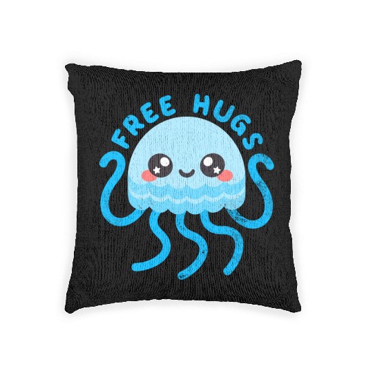 Jellyfish free hugs Woven Pillows