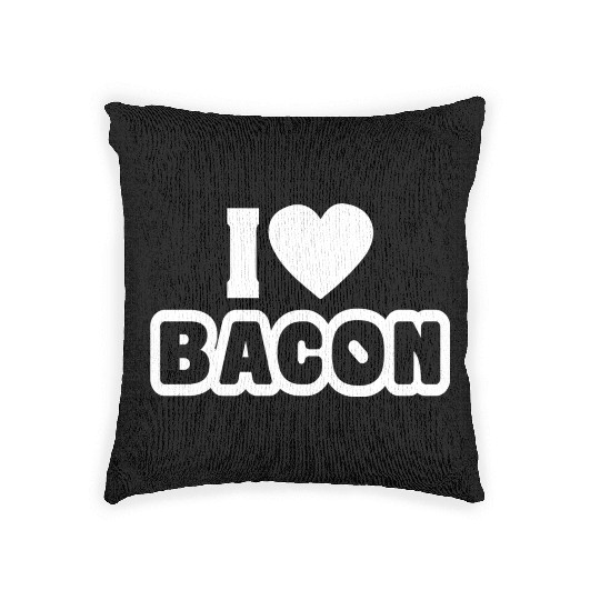 i love bacon classic Woven Pillows
