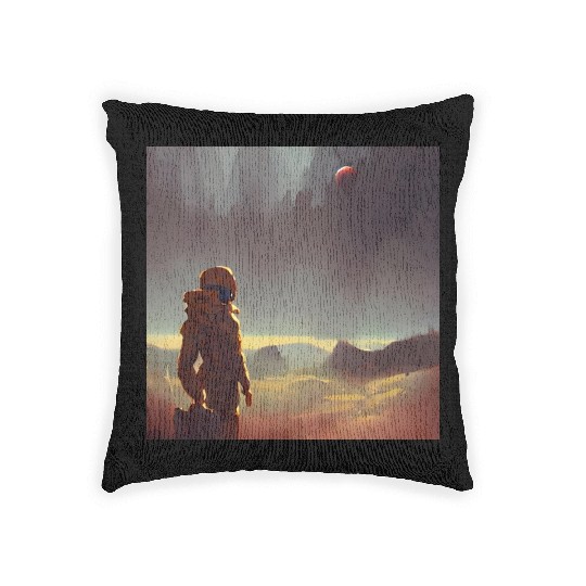 Mars exploring Woven Pillows