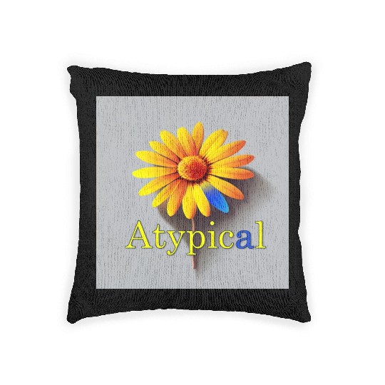 Colorful flower, atypical or neurodivergent Woven Pillows