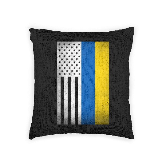 Ukraine Design for proud Ukrainian Americans Woven Pillows