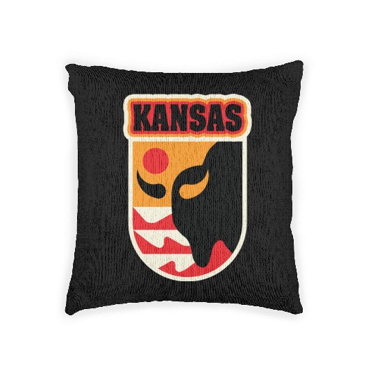 US States KANSAS Woven Pillows