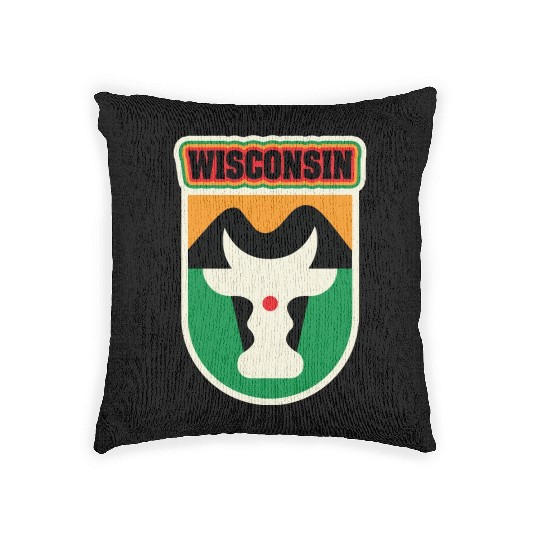 US States WISCONSIN Woven Pillows