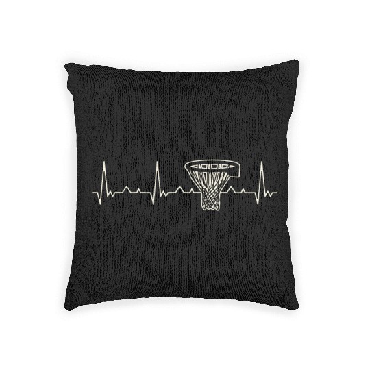 Basketball Basket Net. Heart. Love. EKG. Pulse. Woven Pillows