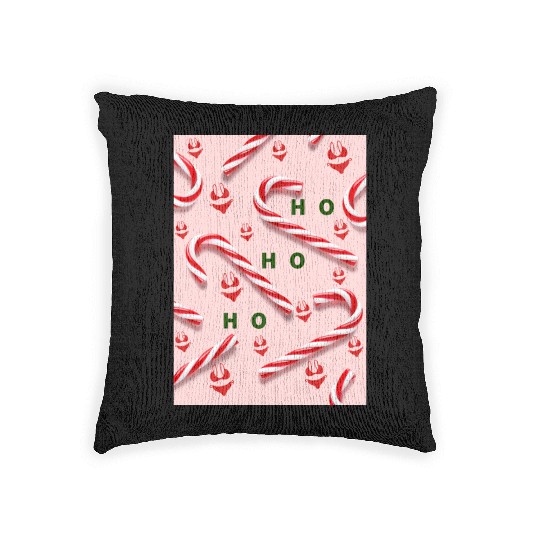 Funny Christmas Candy Canes Woven Pillows
