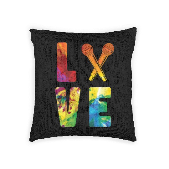Karaoke Singer Microphone Vocalist Woven Pillows