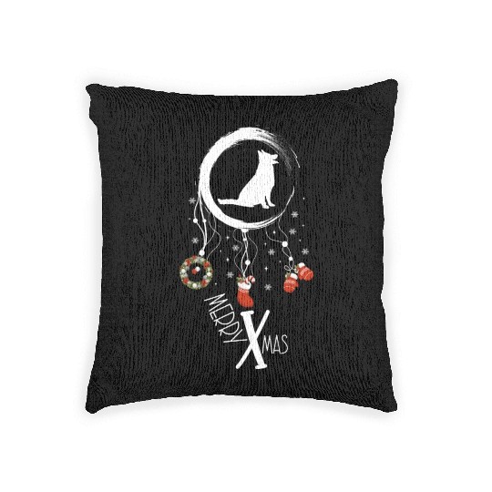 dog dreamcatcher Christmas German Shepherd Woven Pillows