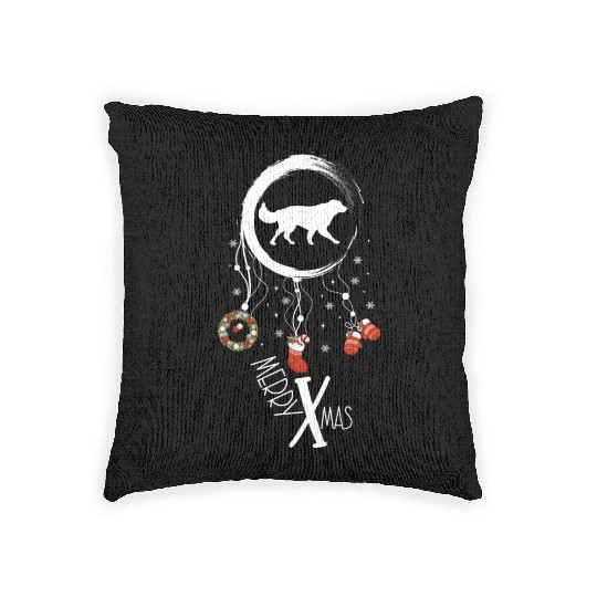 dog dreamcatcher Christmas Golden Retriever Woven Pillows