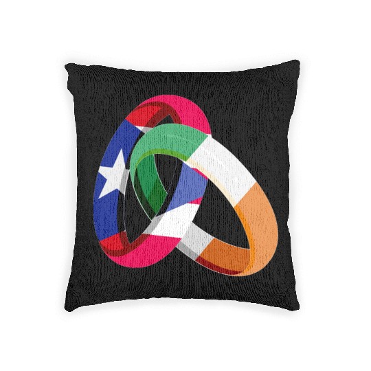 Puerto Rico Flag Ireland Ring Marriage Wedding Woven Pillows