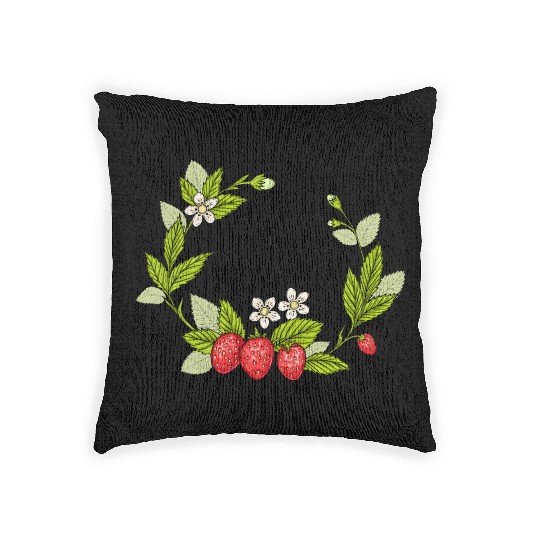 Thank you berry much, cute pun with strawberry Woven Pillows