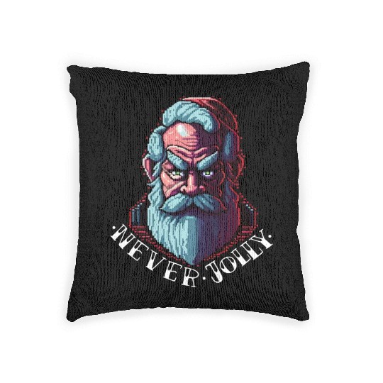 Grumpy Santa Woven Pillows