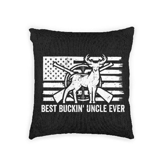 Best Buckin' Uncle Ever American Flag Woven Pillows