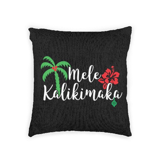 Mele Kalikimaka Hawaiian Merry Christmas Woven Pillows