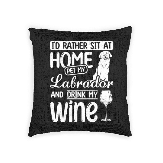 Wine and Labrador Woven Pillows