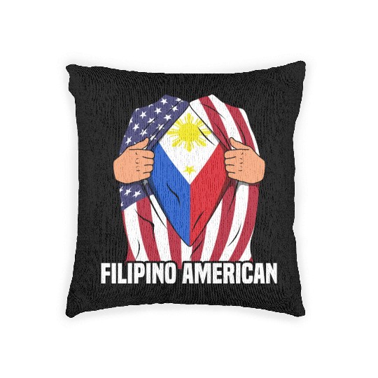 Hero Design for Proud American Pinoys Woven Pillows